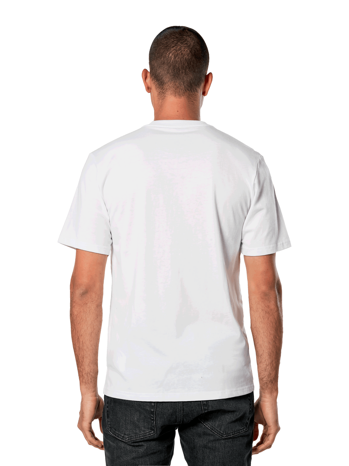 Alpinestars Galun CSF Tee, t-shirt à manches courtes, blanc, vue de dos unie, vêtement sportswear décontracté, style streetwear
