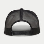 Casquette Trucker Alpinestars Ride 4.0 Camo, noir, vue arrière montrant la couronne en maille respirante et la fermeture snapback réglable en plastique avec une petite étiquette logo, accessoire décontracté inspiré du sport automobile