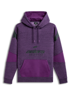 Alpinestars Perpetuate Hoodie, Purple Sportswear Pullover Fleece Hoodie with Front Logo Graphic, Kangaroo Pocket, and Fabric Blocking