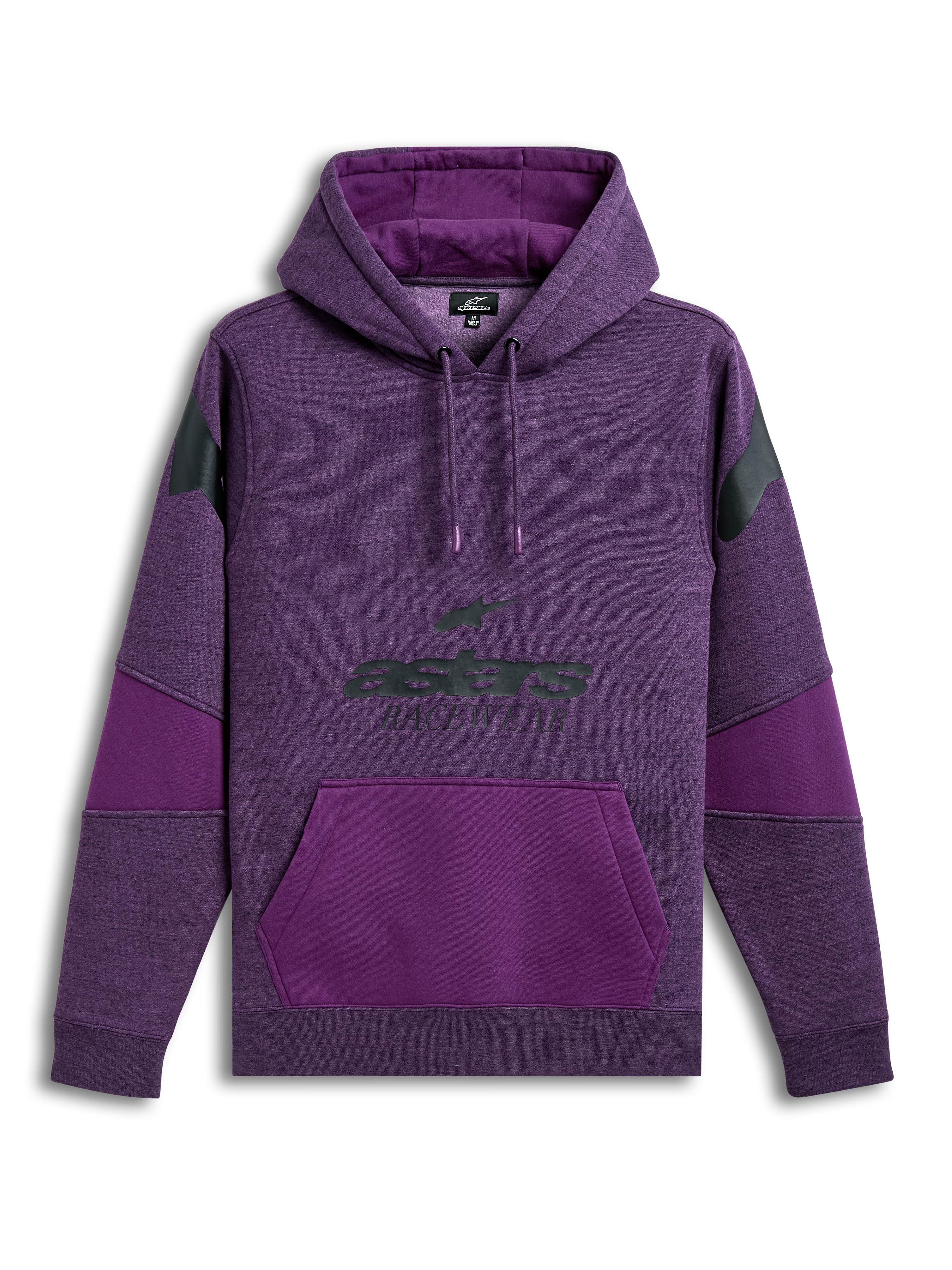Alpinestars Perpetuate Hoodie, Purple Sportswear Pullover Fleece Hoodie with Front Logo Graphic, Kangaroo Pocket, and Fabric Blocking