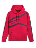 Alpinestars Sweat À Capuche Unbound, sweat à capuche de sportswear rouge avec poche kangourou, grand logo graphique sur l'avant et marquages sur les manches