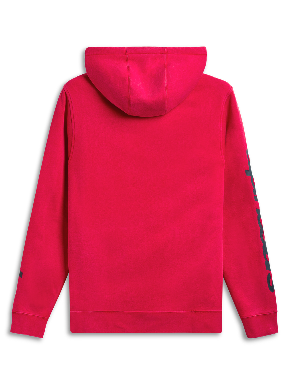 Alpinestars Sweat À Capuche Unbound, sweat à capuche de sportswear rouge, vue de dos montrant la capuche doublée et le marquage sur les manches