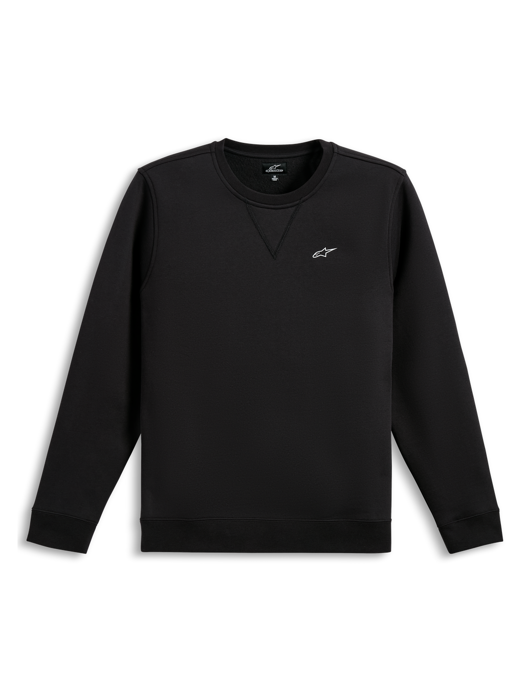 Alpinestars Sweat Positive Crew, sweat sportswear noir avec logo graphique blanc sur la poitrine et finitions côtelées