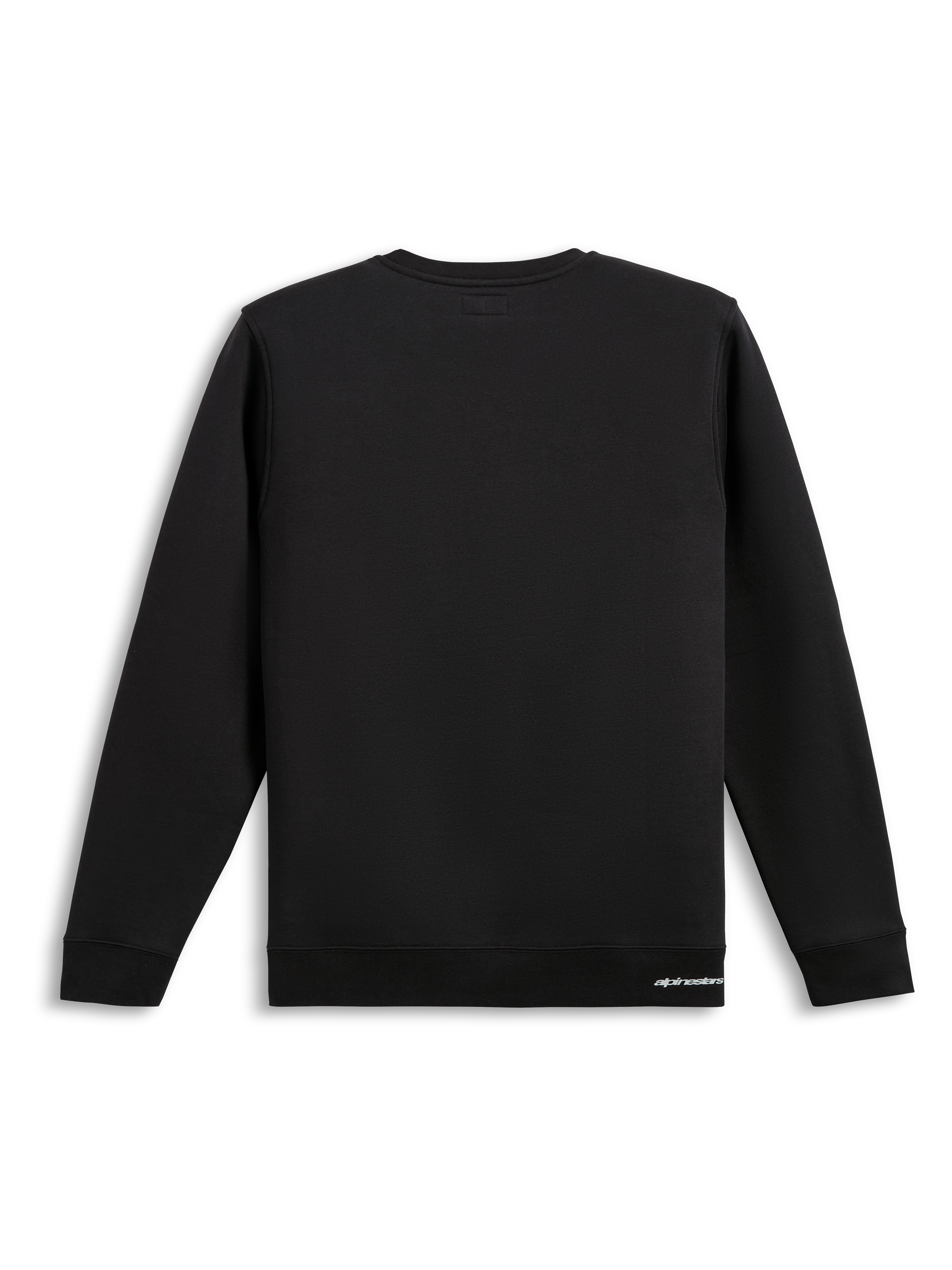 Alpinestars Sweat Positive Crew, sweat-shirt sportswear noir, vue de dos mettant en valeur un design épuré en mélange de coton avec des finitions côtelées