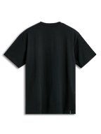 T-shirt Alpinestars Semicircle CSF, t-shirt à manches courtes, noir, vue de dos montrant le tissu uni et une petite étiquette de la marque sur l'ourlet inférieur, style streetwear décontracté sport automobile