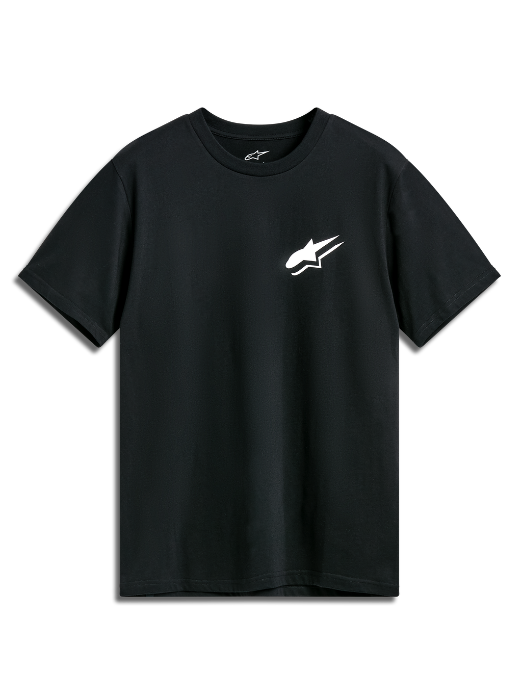 Alpinestars Formulate CSF Tee, t-shirt à manches courtes, noir, logo Astars blanc sur la poitrine, vêtement sportswear décontracté