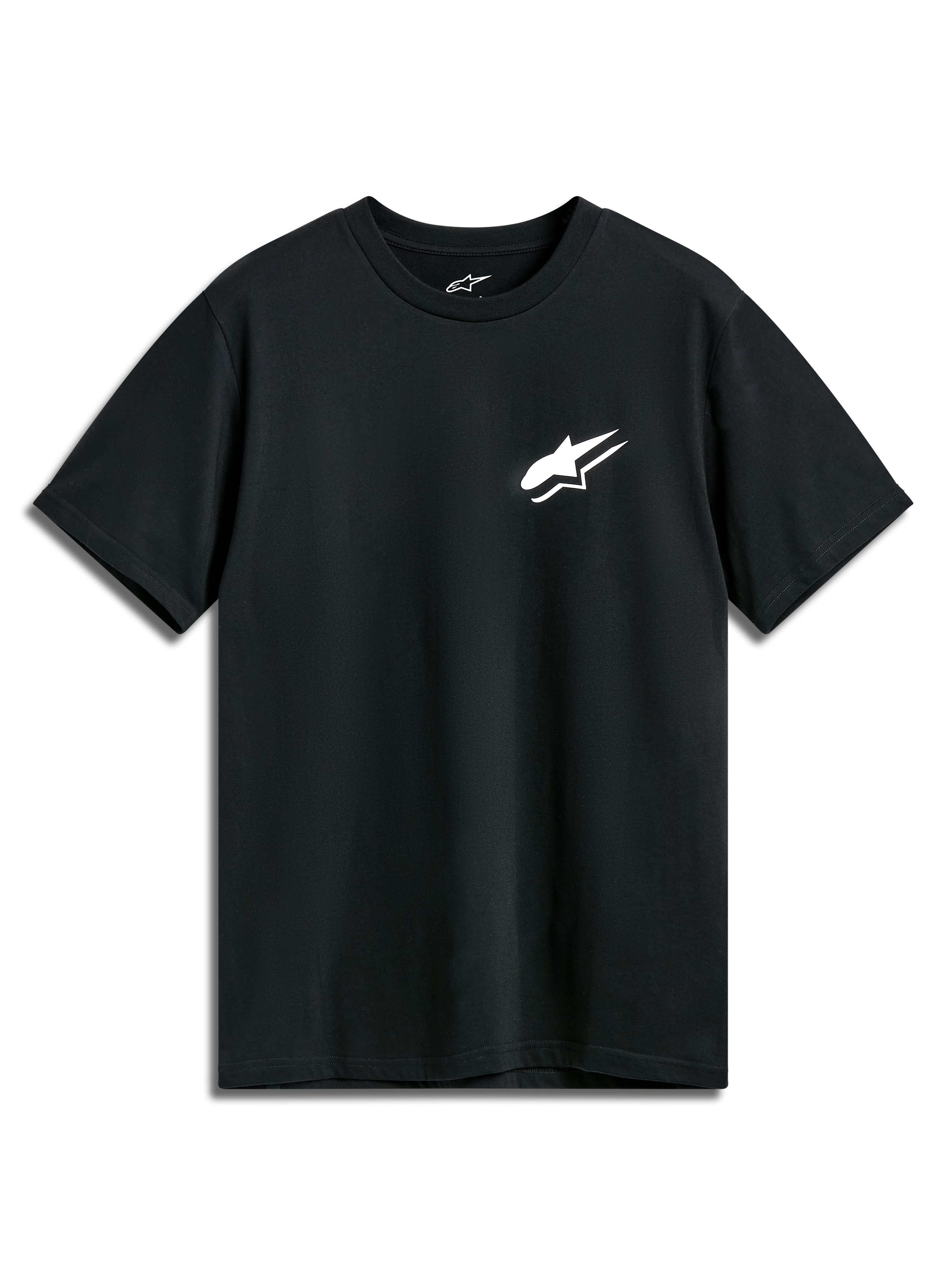Alpinestars Formulate CSF Tee, t-shirt à manches courtes, noir, logo Astars blanc sur la poitrine, vêtement sportswear décontracté