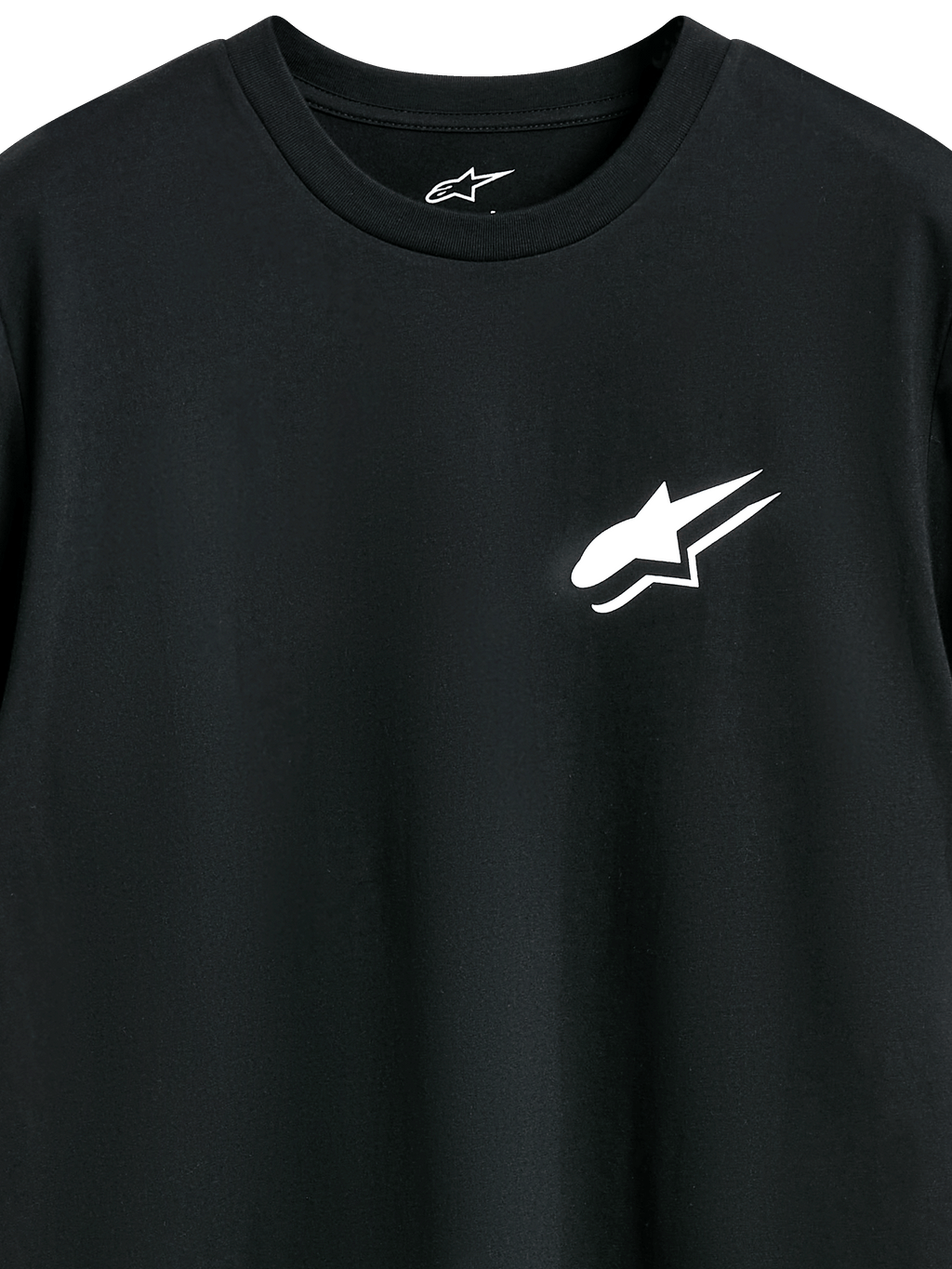 Alpinestars Formulate CSF Tee, t-shirt à manches courtes, noir, logo Astars blanc sur la poitrine, vêtement streetwear décontracté