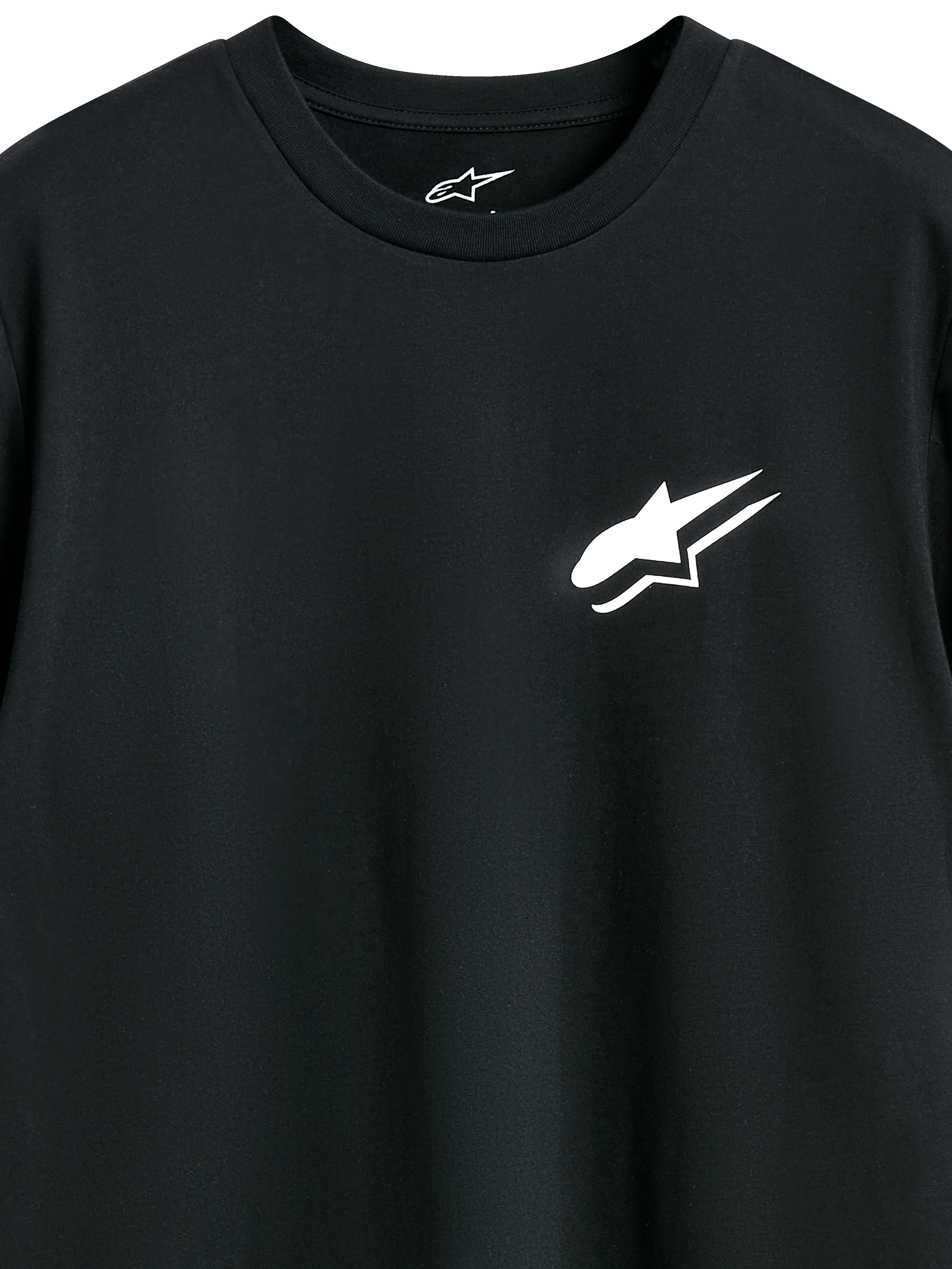 Alpinestars Formulate CSF Tee, t-shirt à manches courtes, noir, logo Astars blanc sur la poitrine, vêtement streetwear décontracté