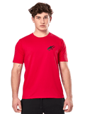Alpinestars Formulate CSF Tee, Short Sleeve T-Shirt, Red, featuring a small black Astars logo on the chest, Casual Motorsport Streetwear