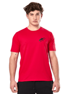 Alpinestars Formulate CSF Tee, Short Sleeve T-Shirt, Red, featuring a small black Astars logo on the chest, Casual Motorsport Streetwear