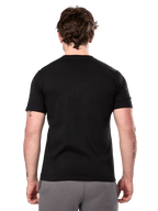 Alpinestars Prevail CSF Tee, t-shirt à manches courtes, noir, vue de dos montrant un design uni, streetwear décontracté inspiré du sport automobile