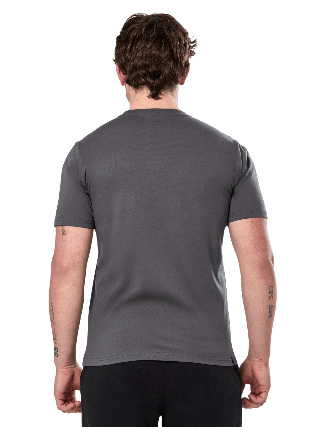 Alpinestars Prevail Csf Tee, t-shirt à manches courtes, anthracite, vue de dos unie, streetwear décontracté inspiré du sport automobile