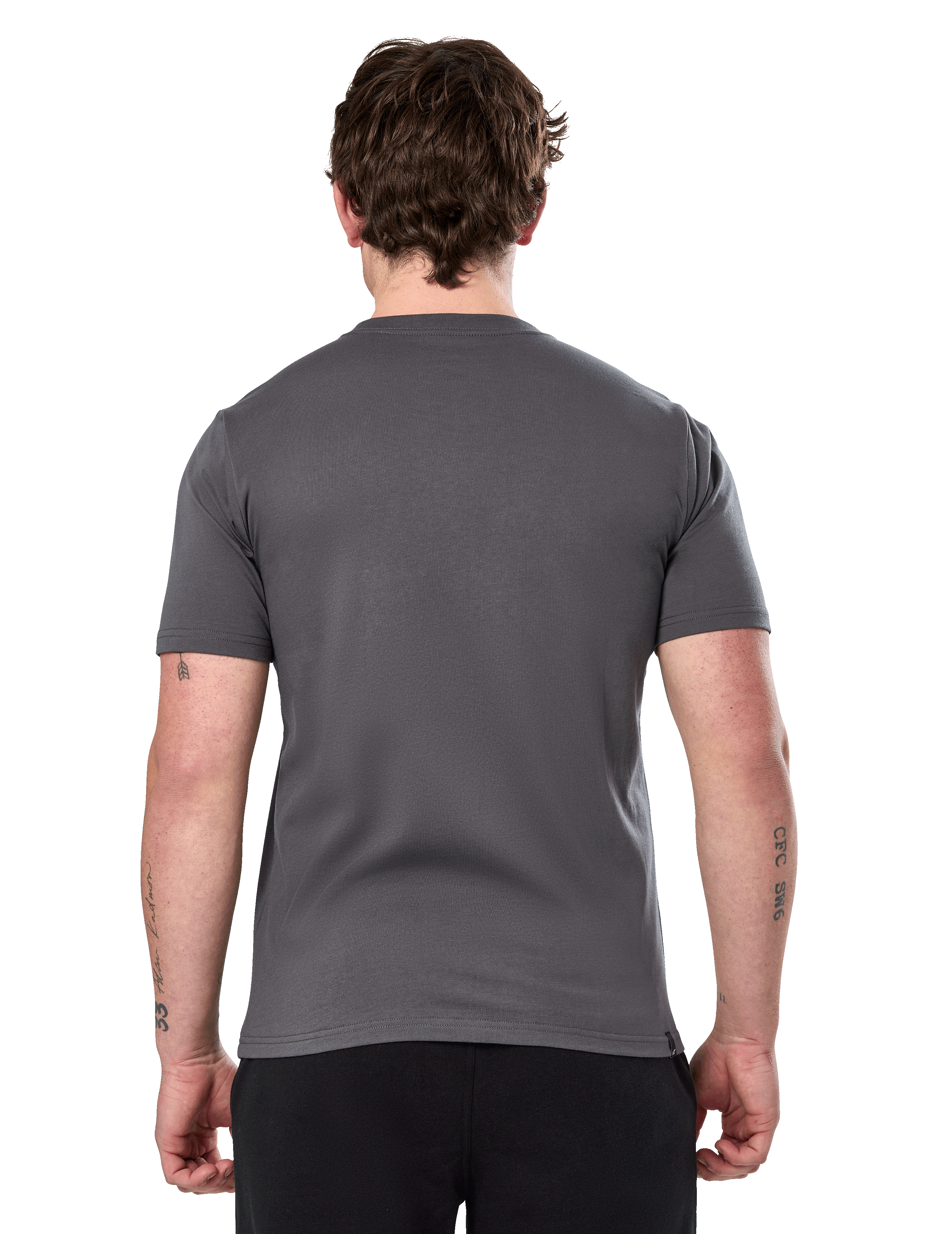 Alpinestars Prevail Csf Tee, t-shirt à manches courtes, anthracite, vue de dos unie, streetwear décontracté inspiré du sport automobile