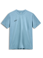T-shirt Performance Point Alpinestars, t-shirt à manches courtes, bleu glacier, petit logo étoile noir sur la poitrine, col rond, tissu performant et durable évacuant l'humidité, streetwear décontracté