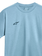 Alpinestars Point Performance Tee, T-shirt à manches courtes, Ice Blue, petit logo Alpinestars noir sur la poitrine, col rond, tissu performant évacuant l'humidité
