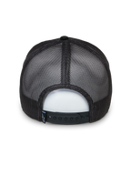 Casquette Trucker Selica Alpinestars, noire, vue arrière présentant des panneaux en mesh respirant et une fermeture snapback réglable, petite étiquette logo tissée, design trucker structuré classique pour une tenue décontractée.