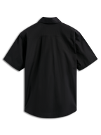 Chemise Strive Woven Alpinestars, chemise boutonnée à manches courtes, noire, vue de dos, dotée d'un empiècement dos structuré, streetwear décontracté inspiré du sport automobile