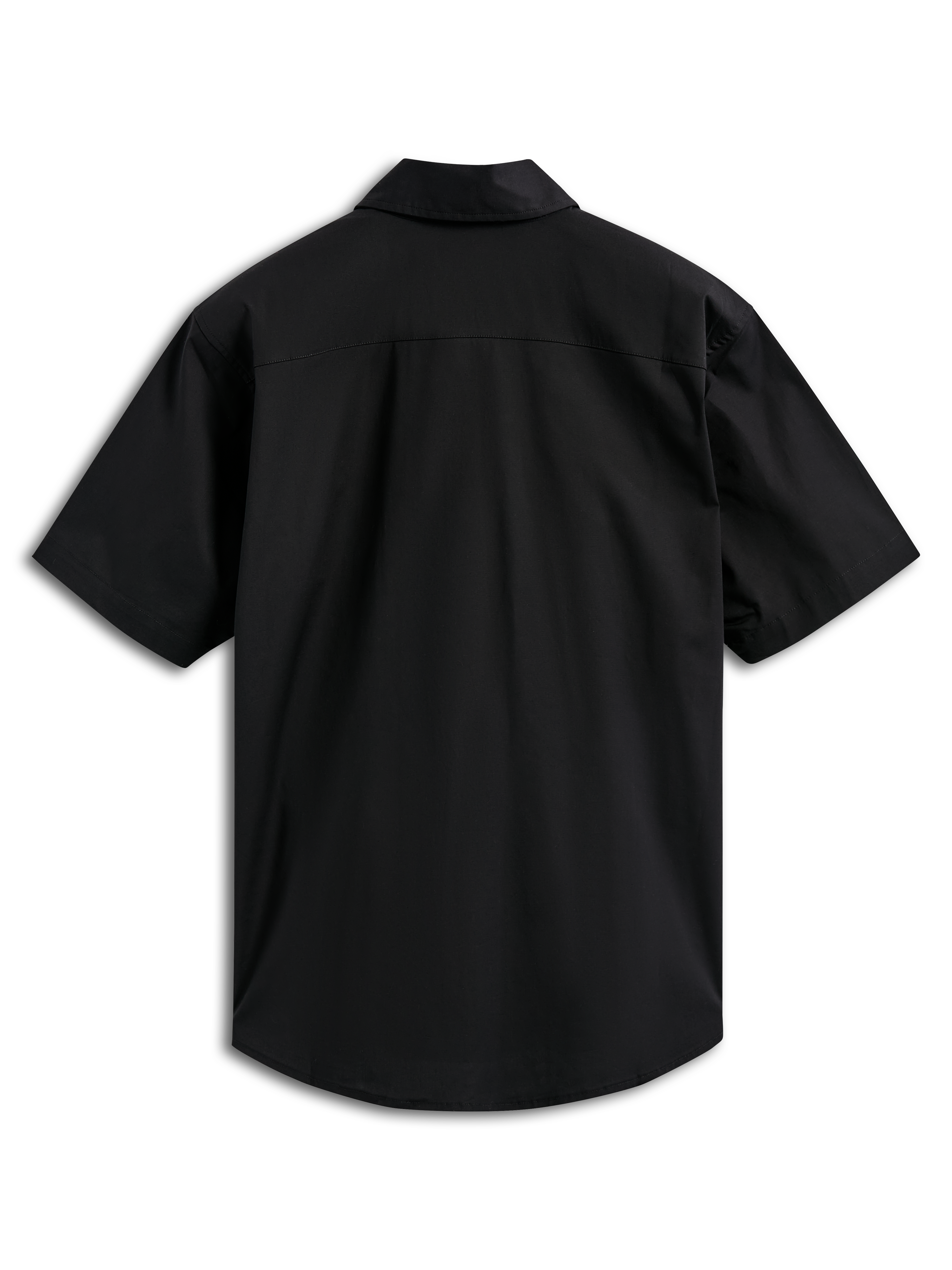 Chemise Strive Woven Alpinestars, chemise boutonnée à manches courtes, noire, vue de dos, dotée d'un empiècement dos structuré, streetwear décontracté inspiré du sport automobile