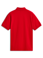 Alpinestars Endeavor Classic Polo, Short Sleeve Pique Polo, Red, Back View, featuring rib collar and sleeve cuffs, classic pique knit texture, casual sportswear