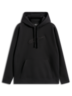 Sweat à capuche Alpinestars Emergent Oversized, streetwear décontracté, noir avec logo Astars brodé ton sur ton, coupe oversize, capuche à cordon de serrage, poche kangourou, design moderne inspiré du sport automobile