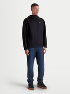 Alpinestars Sweat À Capuche Cypher, sweat à capuche zippé en polaire pour homme, noir avec petit logo blanc sur la poitrine, col montant et capuche doublée, style sportswear décontracté