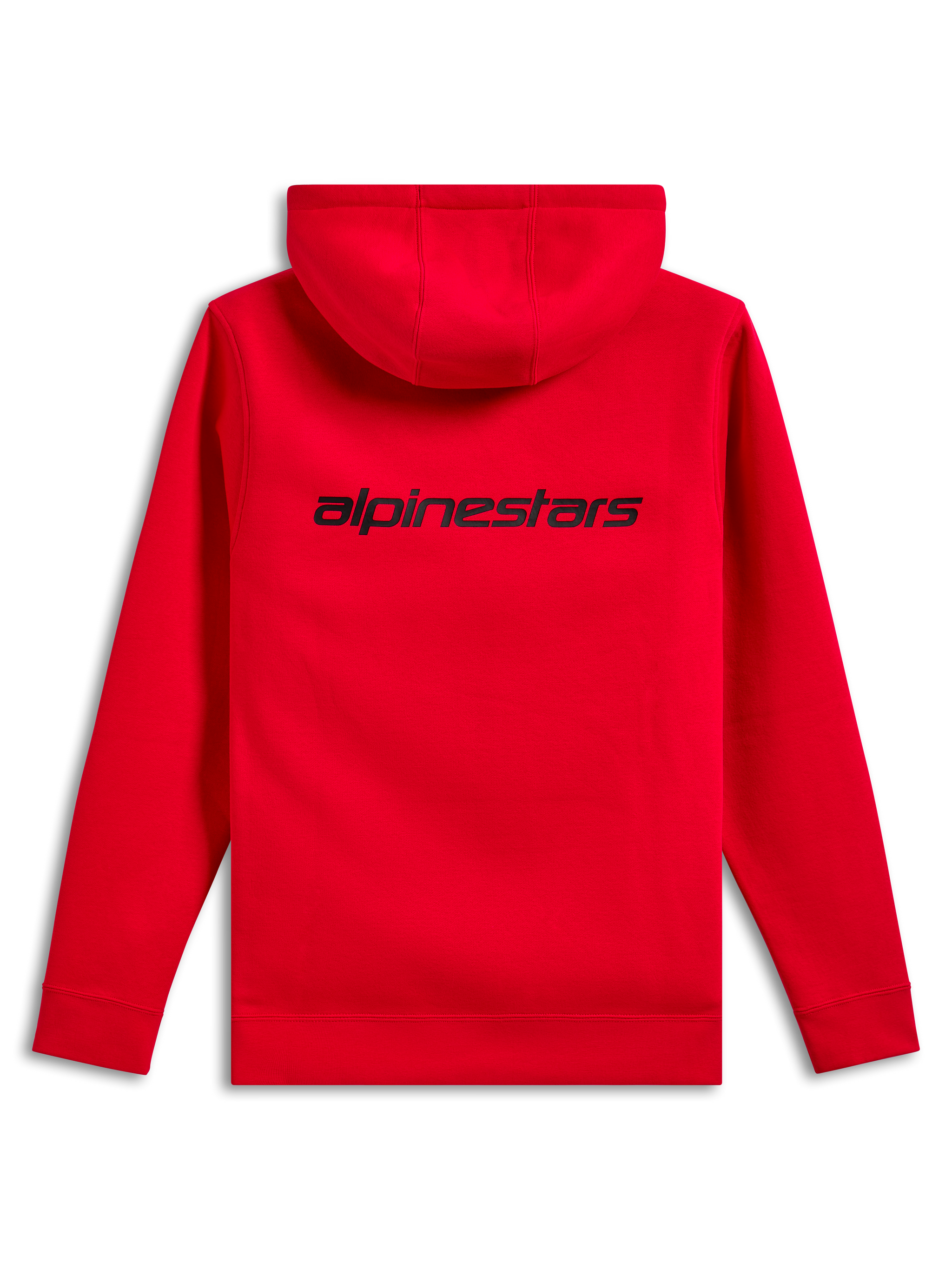 Sweat à capuche Alpinestars Transverse, vue de dos, rouge, avec logo Alpinestars noir sur le haut du dos, sweat décontracté avec poignets et ourlet côtelés.