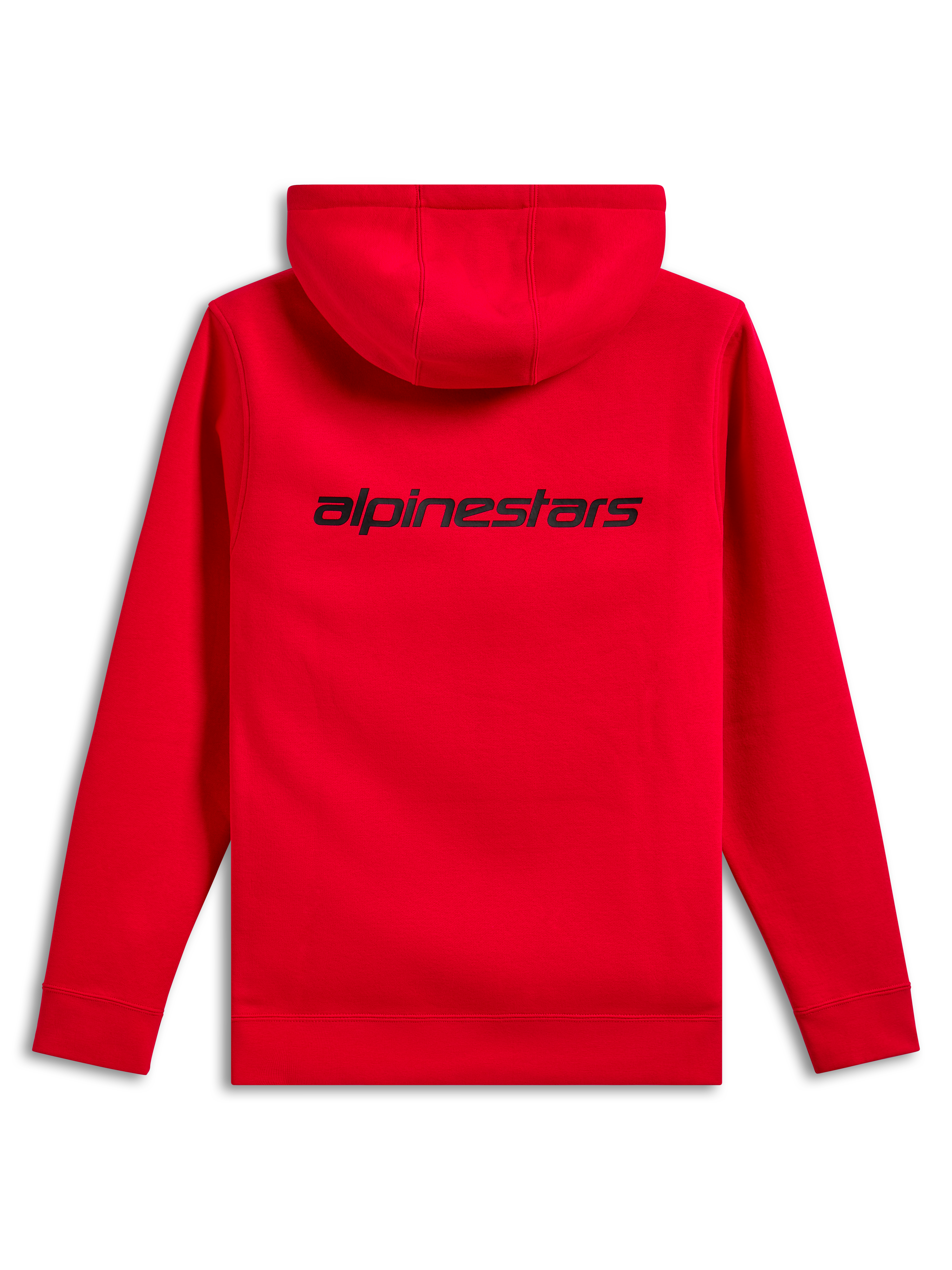 Sweat à capuche Alpinestars Transverse, vue de dos, rouge, avec logo Alpinestars noir sur le haut du dos, sweat décontracté avec poignets et ourlet côtelés.