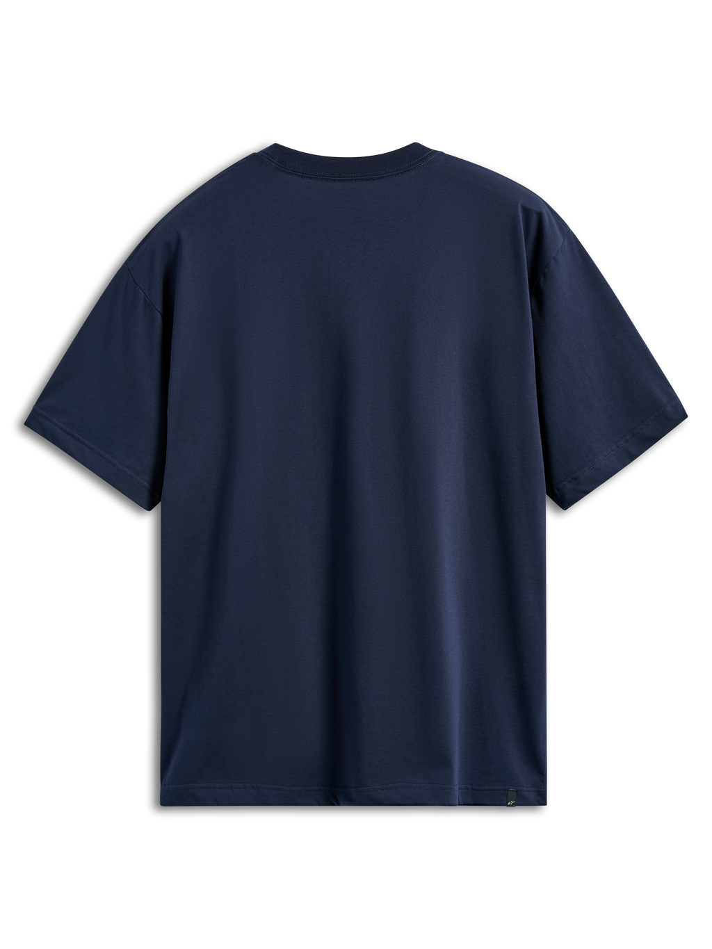 T-shirt Alpinestars Aplomb Oversized CSF, t-shirt à manches courtes, bleu marine, vue de dos, coupe décontractée surdimensionnée, design uni avec une petite étiquette logo sur l'ourlet inférieur, vêtement de sport décontracté