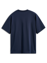 T-shirt Alpinestars Aplomb Oversized CSF, t-shirt à manches courtes, bleu marine, vue de dos, coupe décontractée surdimensionnée, design uni avec une petite étiquette logo sur l'ourlet inférieur, vêtement de sport décontracté