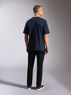 Alpinestars T-Shirt Aplomb CSF Oversized, t-shirt à manches courtes, bleu marine, vue de dos, design sobre avec coupe décontractée, streetwear motorsport