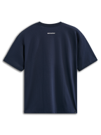 Alpinestars Focused Oversized CSF Tee, t-shirt à manches courtes, bleu marine, vue arrière avec petit logo Alpinestars blanc, streetwear motorsport décontracté