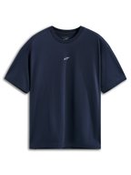 T-shirt Alpinestars Focused Oversized CSF, t-shirt à manches courtes, bleu marine, petit logo Astars blanc au centre de la poitrine, coupe surdimensionnée décontractée, sportswear décontracté