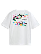 Alpinestars Wild Oversized CSF Tee, t-shirt à manches courtes blanc, vue de dos avec logo Astars et graphismes multicolores vibrants, style sportswear