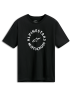 T-shirt Alpinestars MX CSF, t-shirt à manches courtes, noir, graphique circulaire blanc Alpinestars Motocross, streetwear décontracté motorsport