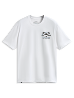 Alpinestars Order CSF Tee, t-shirt à manches courtes, blanc, motif sur la poitrine avec palmiers et casque de course, texte One Goal One Vision, sportswear décontracté inspiré du sport automobile