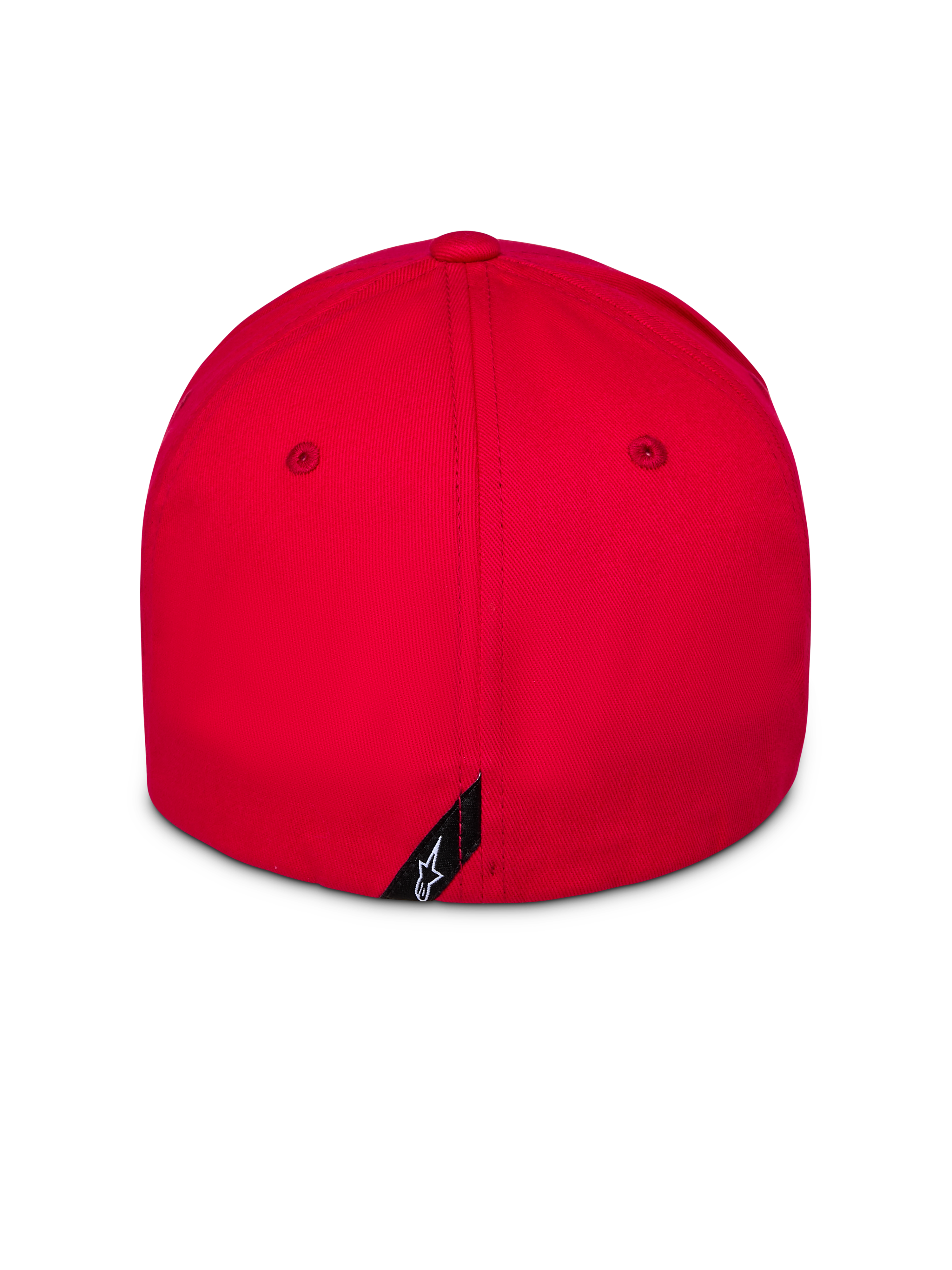 Casquette Alpinestars Pivot, rouge, vue arrière, dos flexible, couronne structurée, petite étiquette avec logo Astars, sportswear décontracté
