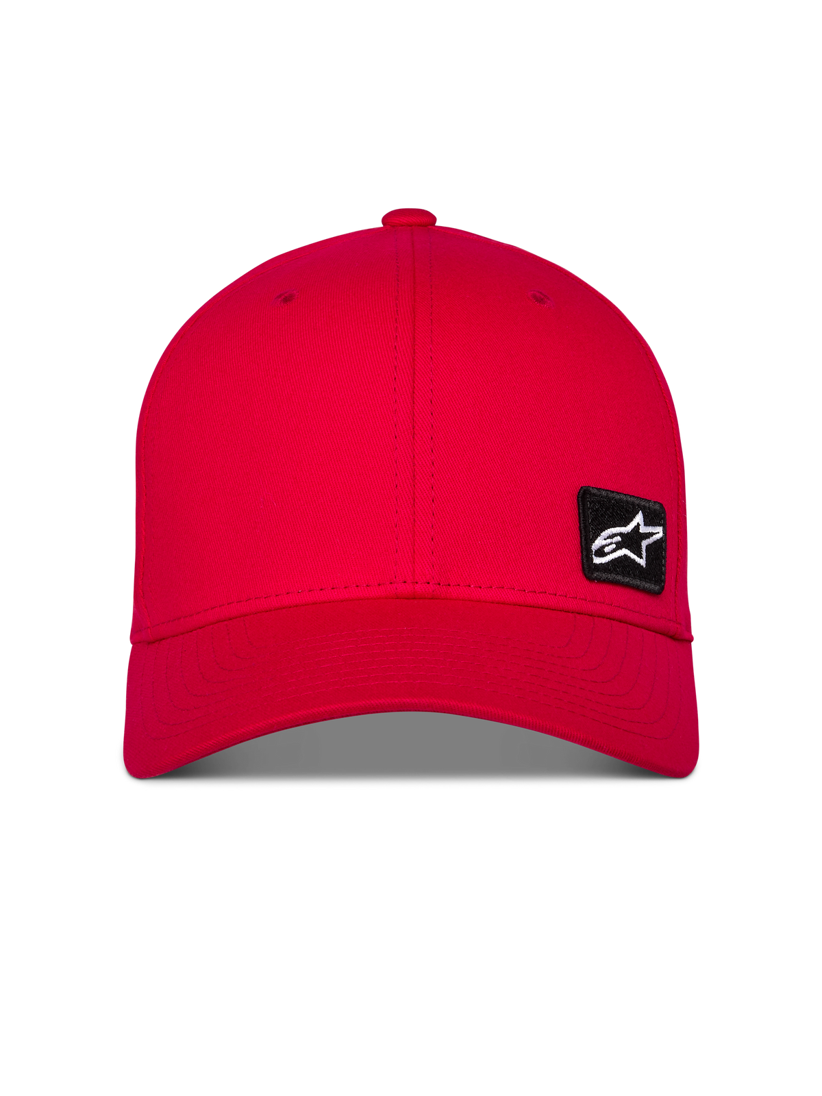 Casquette Alpinestars Pivot, casquette sportswear rouge, visière courbée et couronne structurée, petit patch logo Astars noir brodé sur le devant, couvre-chef décontracté en sergé