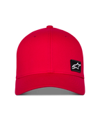 Casquette Alpinestars Pivot, casquette sportswear rouge, visière courbée et couronne structurée, petit patch logo Astars noir brodé sur le devant, couvre-chef décontracté en sergé