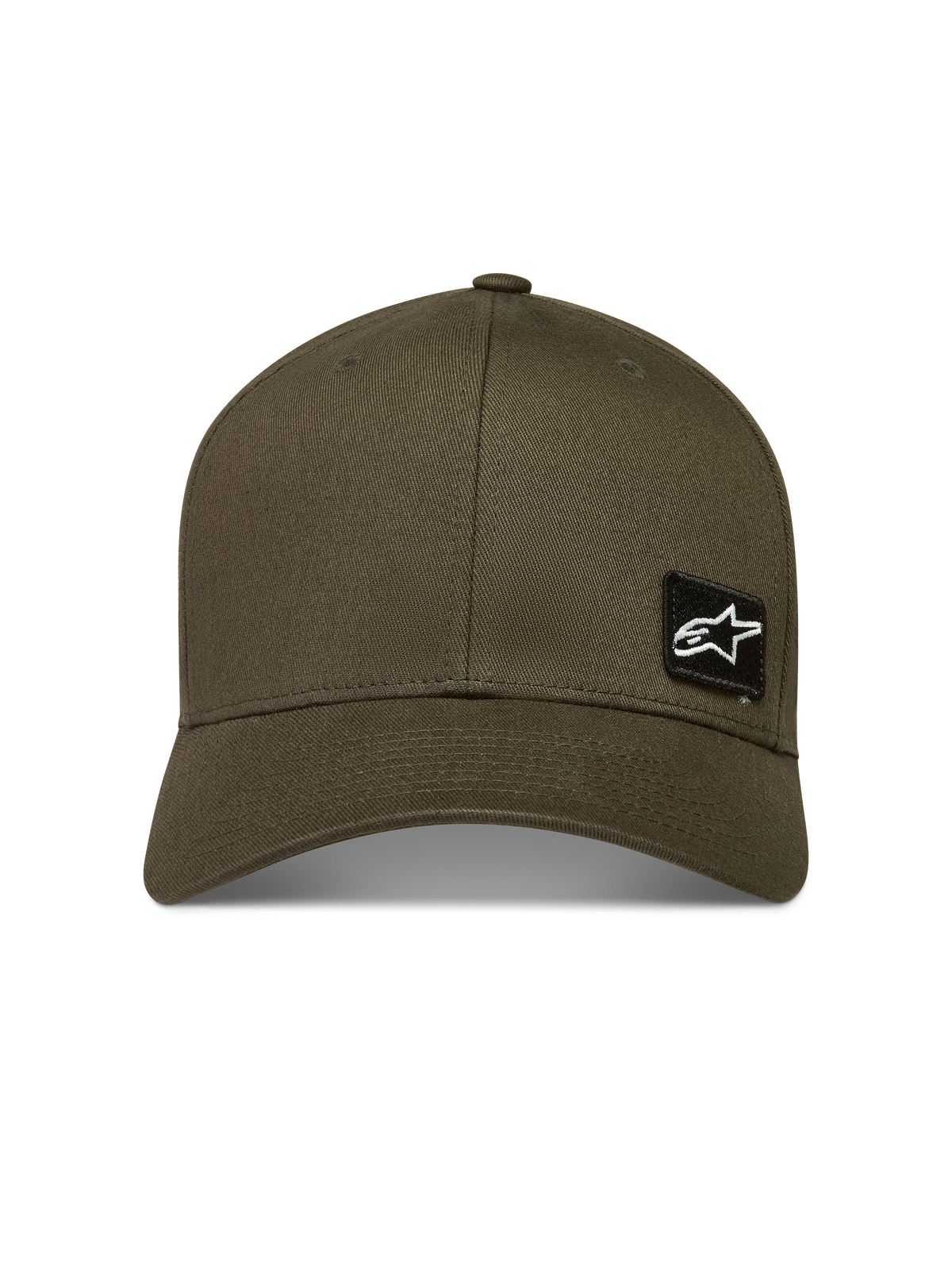 Casquette Alpinestars Pivot, style lifestyle sportswear, vert militaire, tissu en sergé avec visière courbée et patch logo.