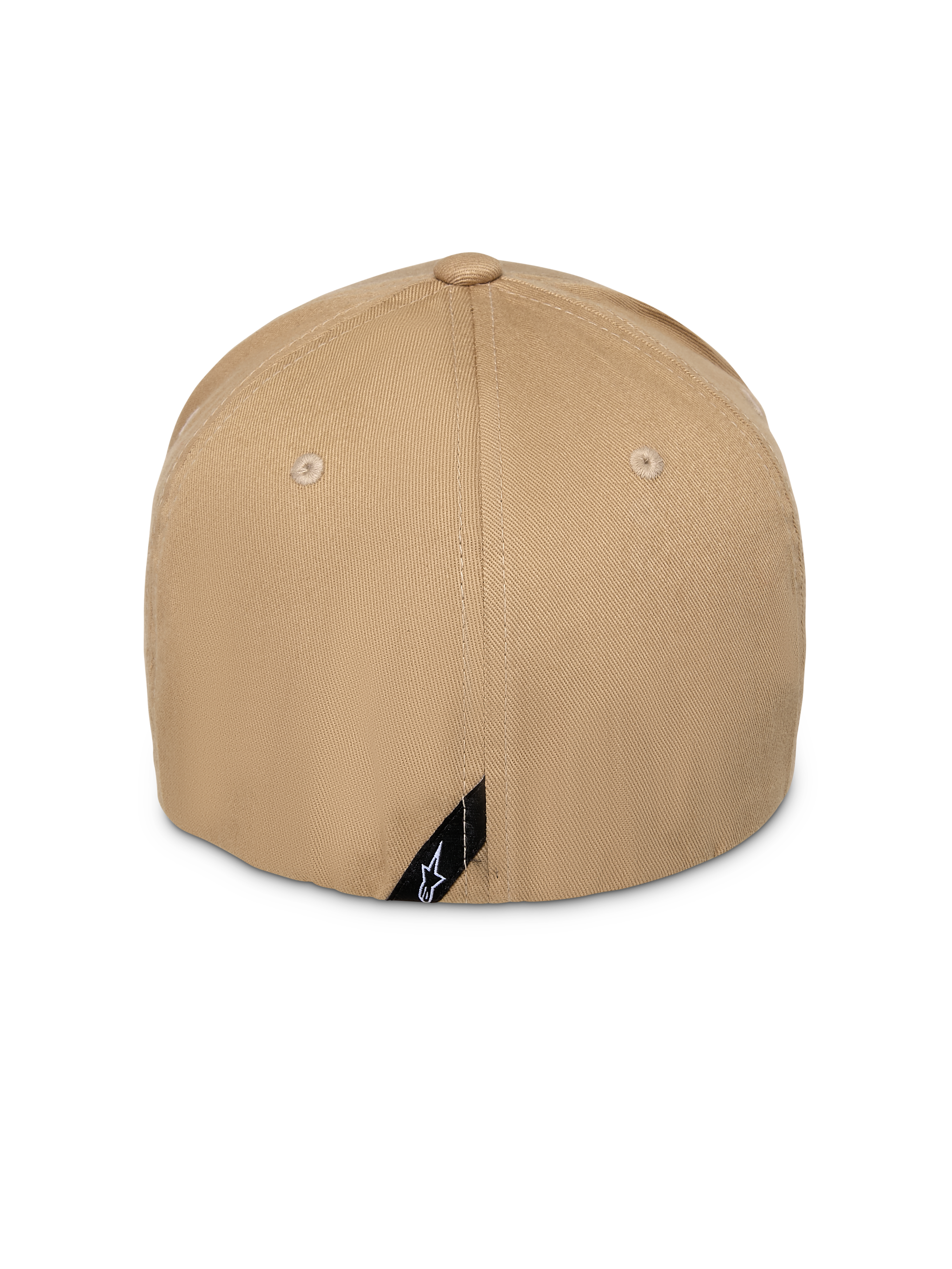 Casquette Alpinestars Pivot, Kaki, vue arrière, montrant la couronne structurée et le dos flexible, avec une petite étiquette diagonale noire et logo Astars blanc, couvre-chef sportswear décontracté