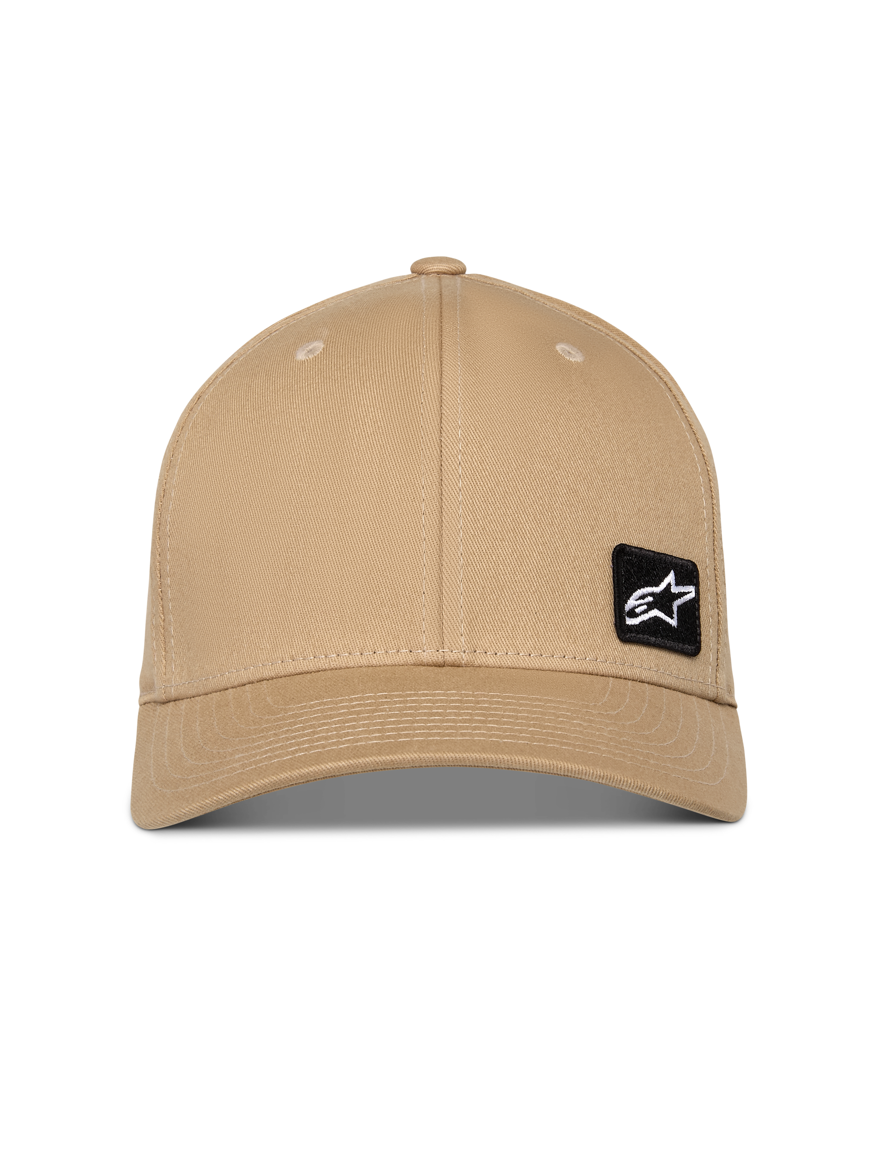 Casquette Alpinestars Pivot, Kaki Sable, visière courbée avec couronne structurée, petit patch logo Astars brodé noir sur le devant, accessoire sportswear décontracté