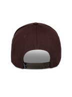 Casquette Snapback Alpinestars Matrix, vue arrière, marron, fermeture à pression réglable, couronne structurée, tissu principal en sergé, petite étiquette avec logo Astars à l'arrière