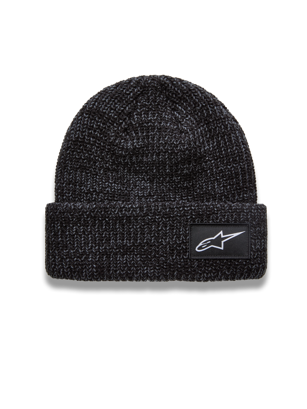 Alpinestars Unload Rib Cuff Bonnet, bonnet sportswear gris anthracite chiné en maille jersey avec écusson logo Astar blanc
