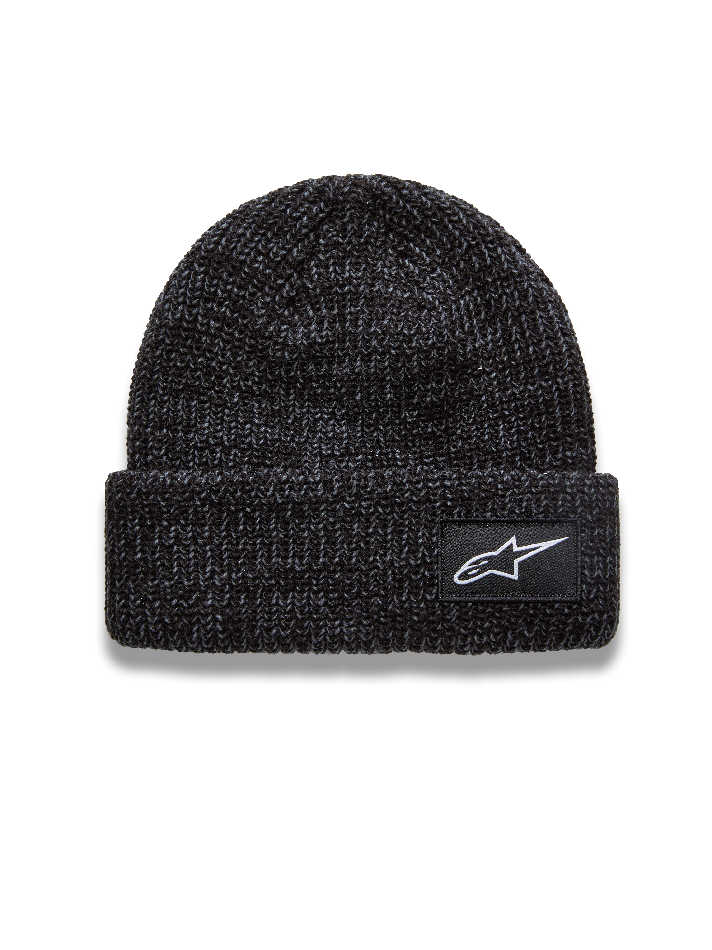 Alpinestars Unload Rib Cuff Bonnet, bonnet sportswear gris anthracite chiné en maille jersey avec écusson logo Astar blanc