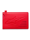 Alpinestars Porte-Cartes De Crédit Ageless, accessoire sportswear rouge, porte-cartes compact en cuir fendu avec logo Astars en relief et encoche latérale