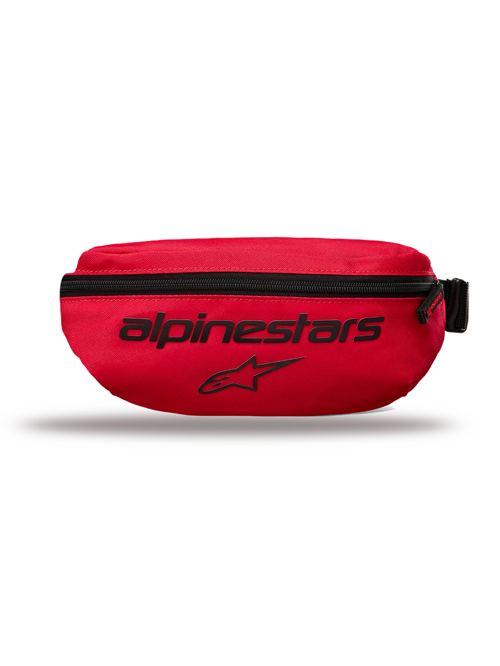 Sac banane Only Linear Alpinestars, petit sac de hanche, rouge, avec lettrage Alpinestars et logo étoile noirs, fermeture éclair verticale, polyester 600D durable, style streetwear urbain