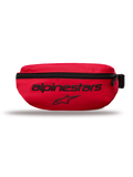 Sac banane Only Linear Alpinestars, petit sac de hanche, rouge, avec lettrage Alpinestars et logo étoile noirs, fermeture éclair verticale, polyester 600D durable, style streetwear urbain