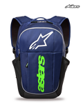 Sac à dos GFX Boss d'Alpinestars, sac à dos sportswear bleu marine et vert, d'une capacité de 20 litres, avec construction en polyester 600D durable et marquage graphique astars