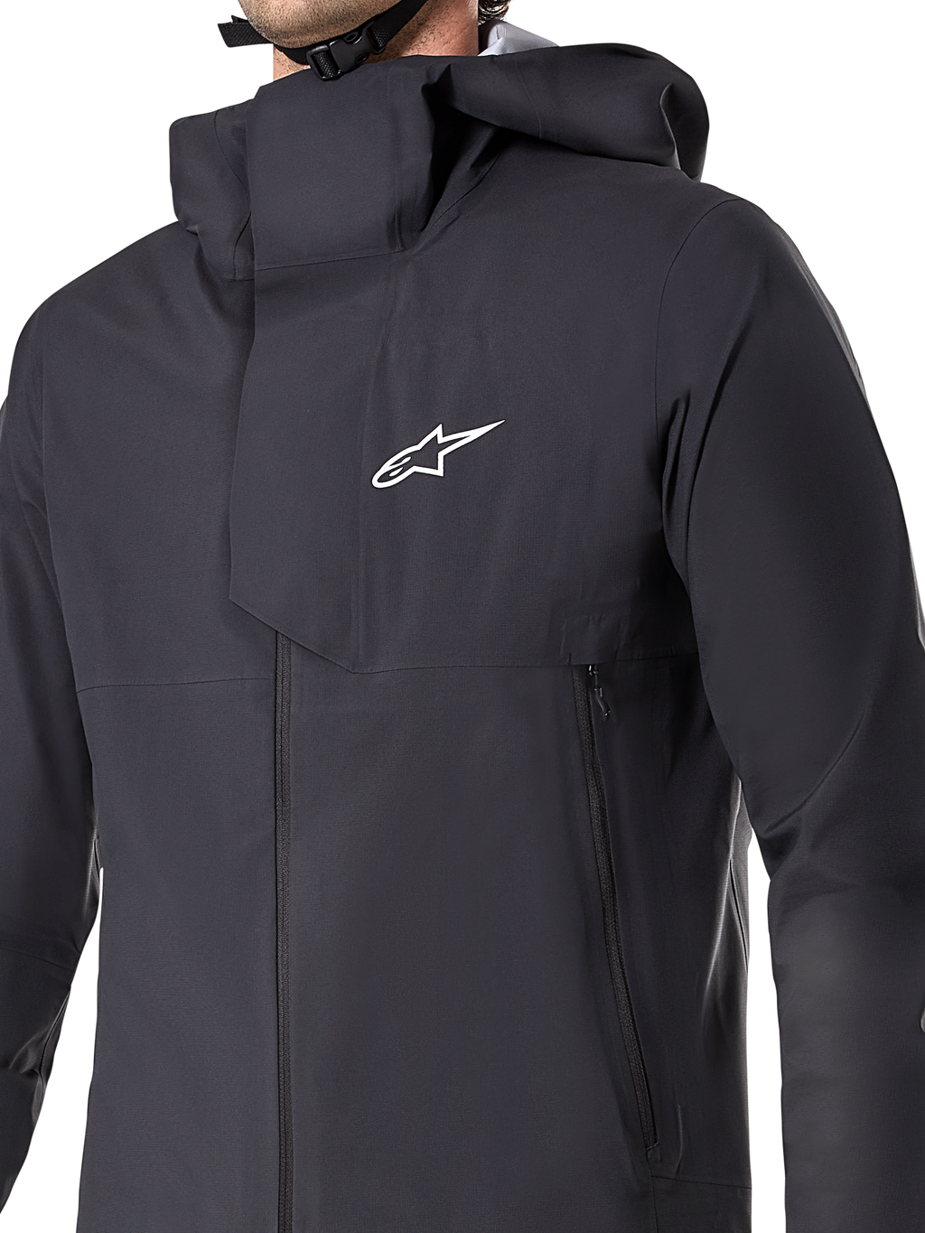 Veste imperméable Alpinestars A-Dura Elite, veste de cyclisme VTT, noire, dotée d'une membrane imperméable à 3 couches, d'une capuche par-dessus le casque, de poches zippées et d'une texture ripstop technique pour la pratique du VTT sur sentiers